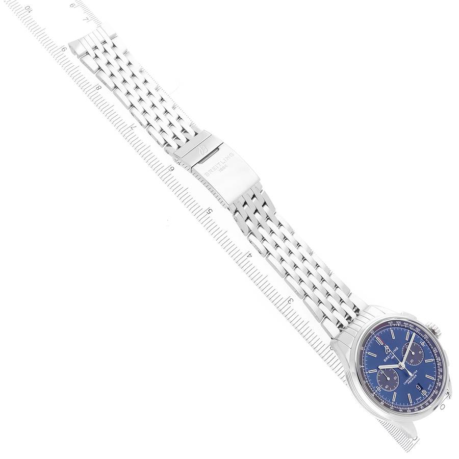 Breitling Premier B01 42mm Steel Blue Dial Mens Watch AB0118