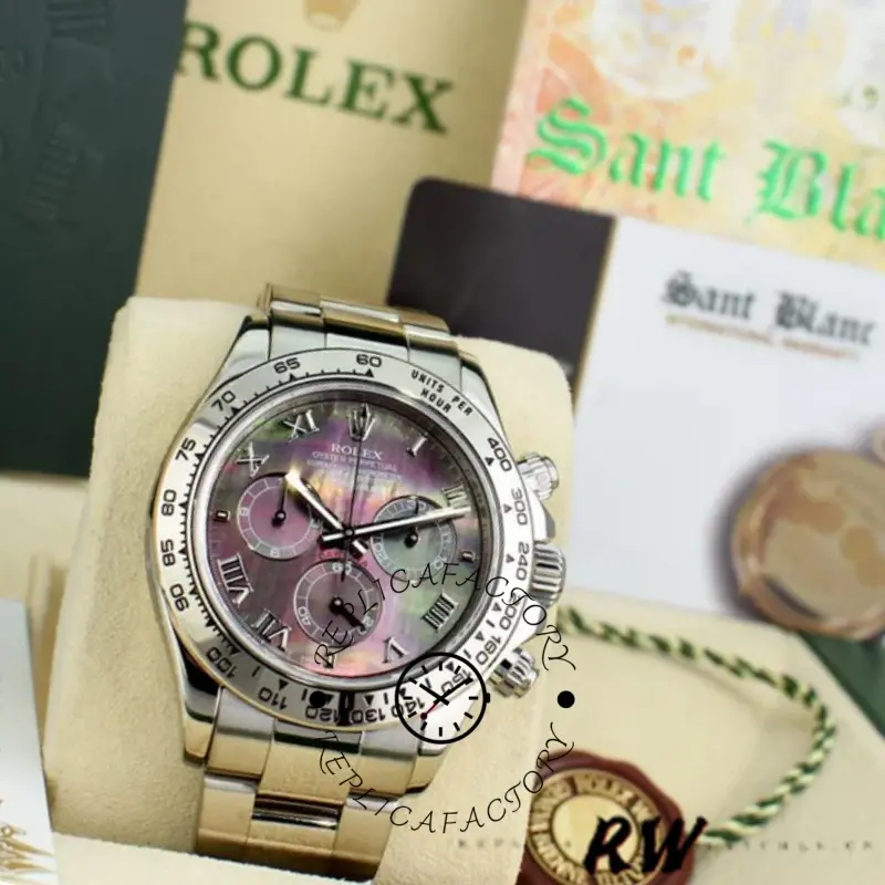 Rolex Cosmograph Daytona 116509 Black Mother of Pearl Dial 40MM Mens Replica Watch