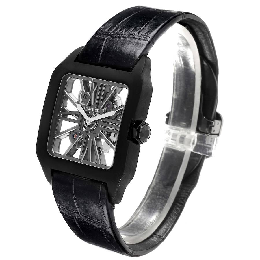 Cartier Santos Dumont Skeleton Dial Black Titanium Watch W2020052