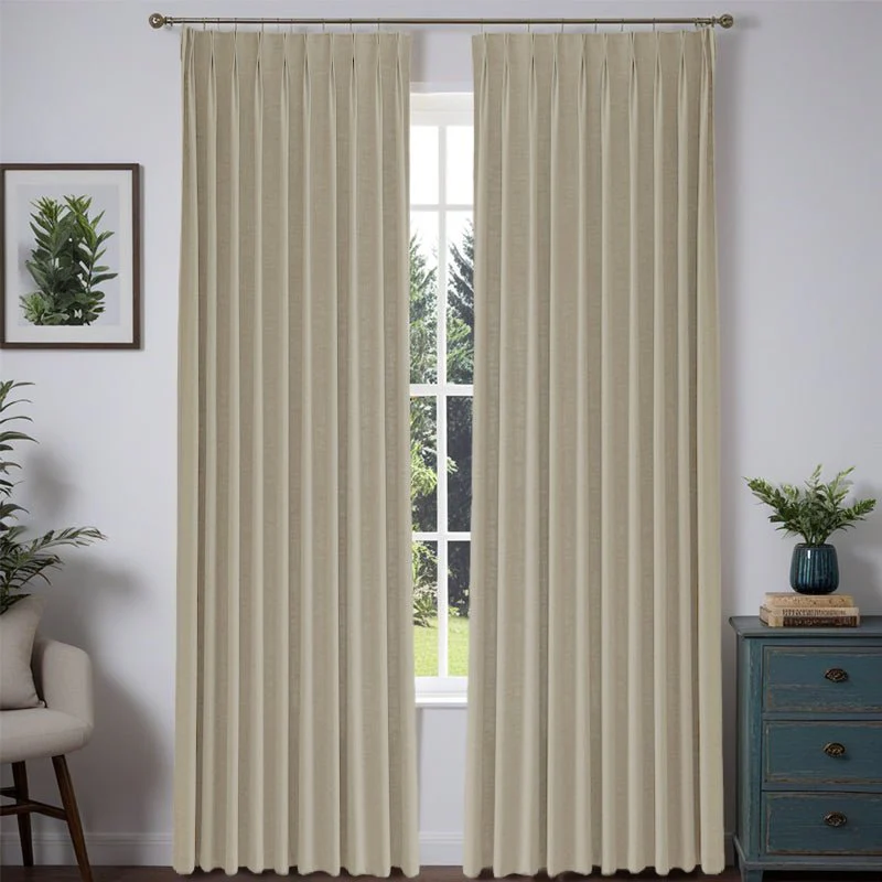 Custom Heavyweight Linen Drape Pleated