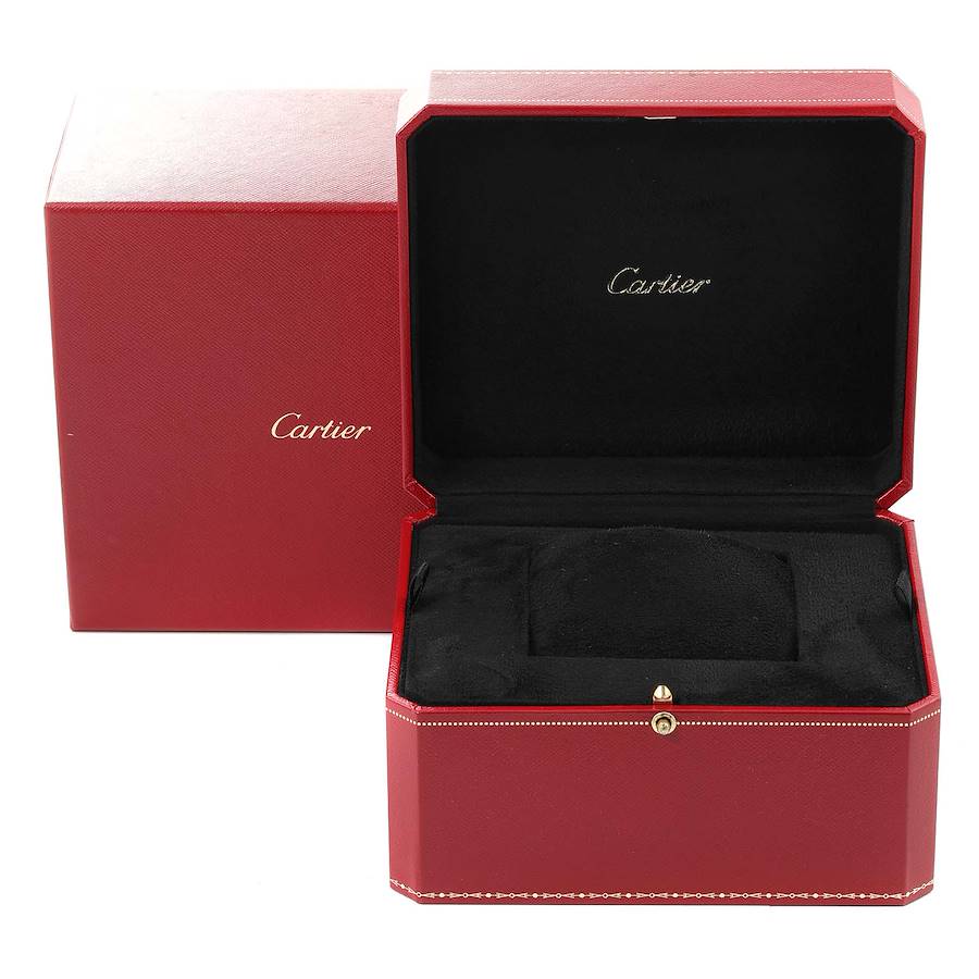 Cartier Ronde Louis White Gold Pave Diamond Mens Watch WR007004