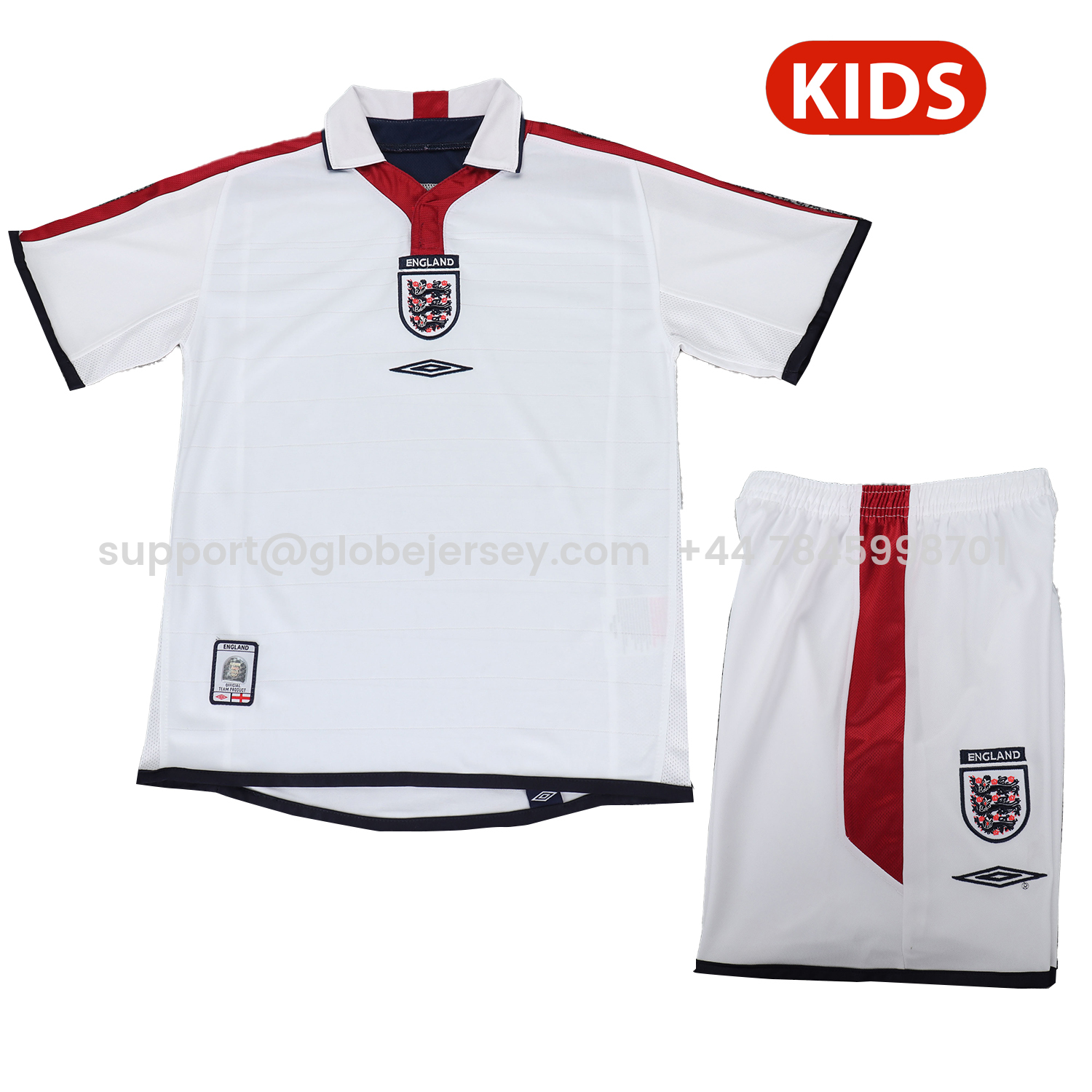 Retro England 2004 Home Kids Kit