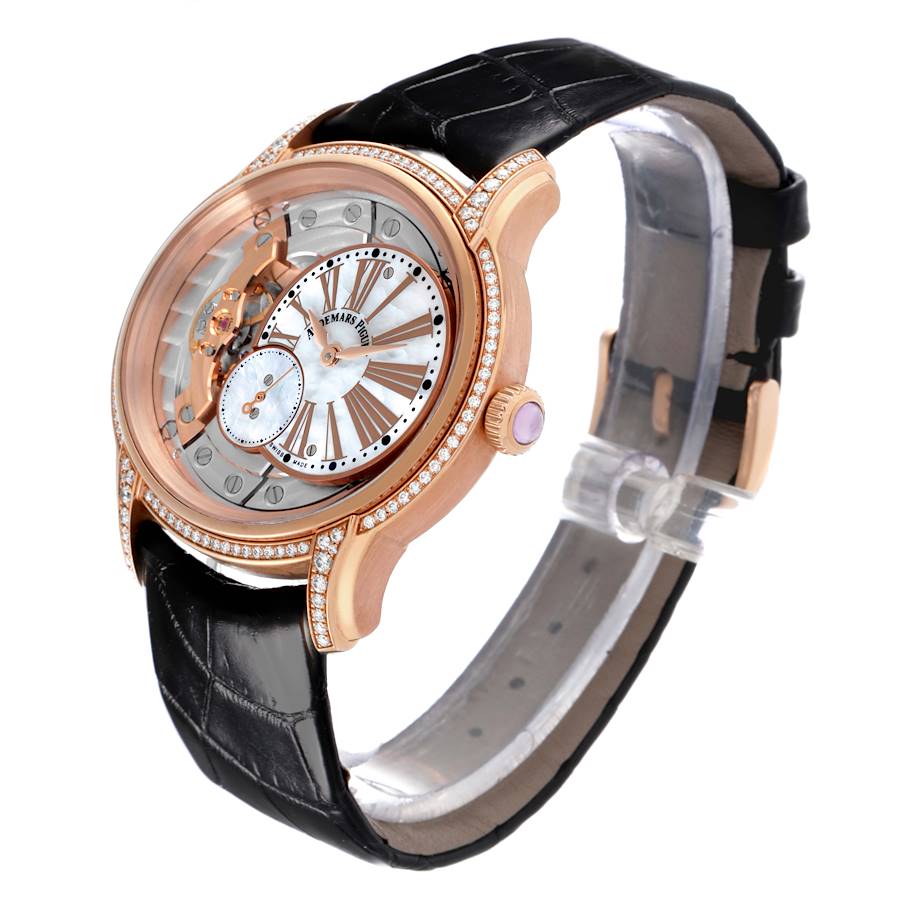 Audemars Piguet Millenary Rose Gold MOP Diamond Ladies Watch 77247OR
