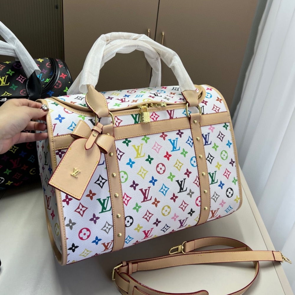 Louis Vuitton X Takashi Murakami Dog Bag Multicolore Blanc 40Cm M13741