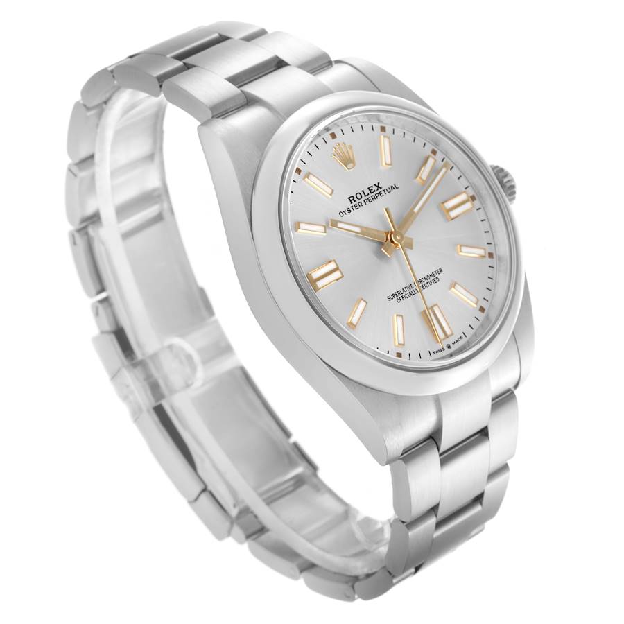 Rolex Oyster Perpetual 41 Silver Dial Steel Mens Watch 124300