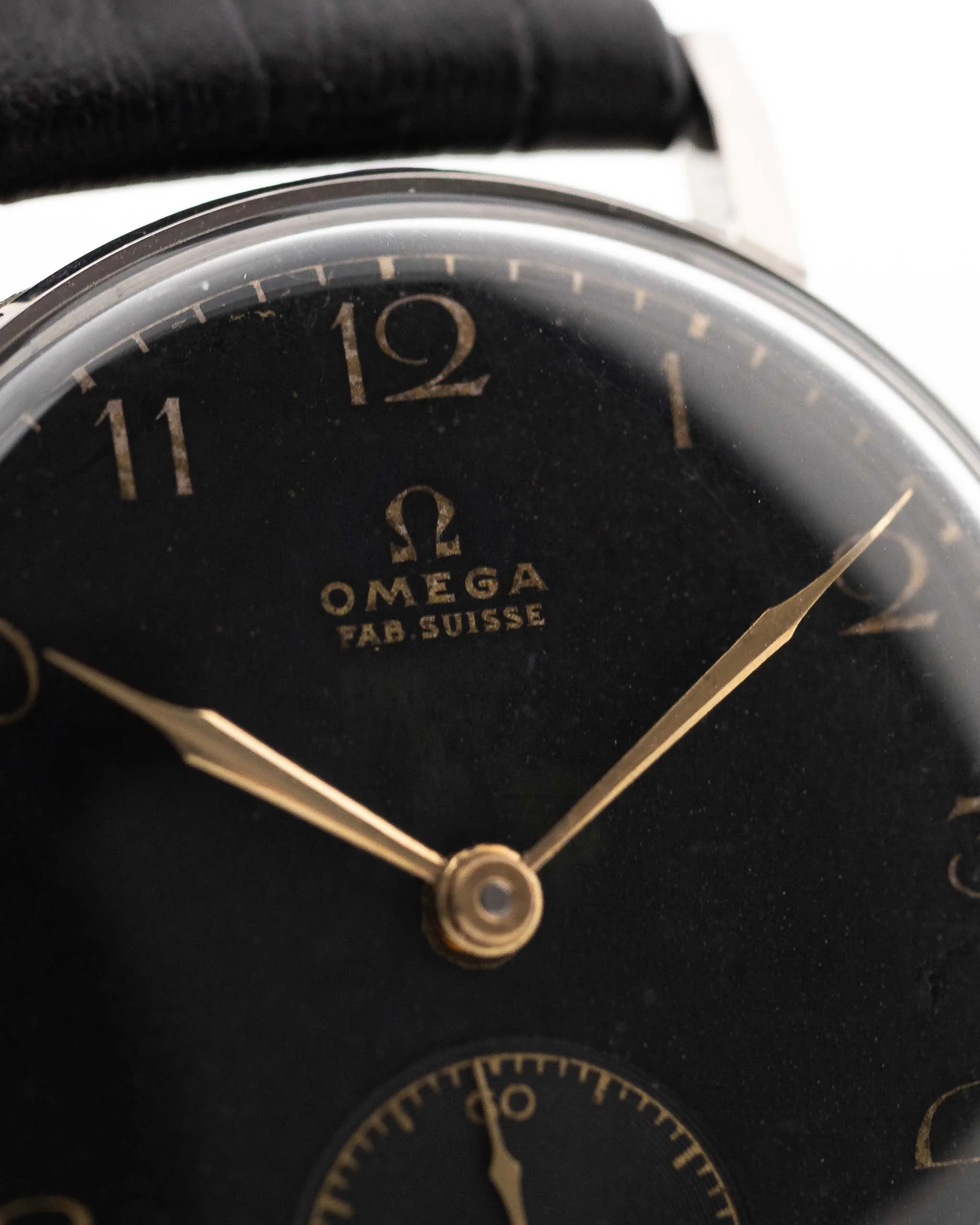 Omega Art Deco Black Syringe Sub Second 1939