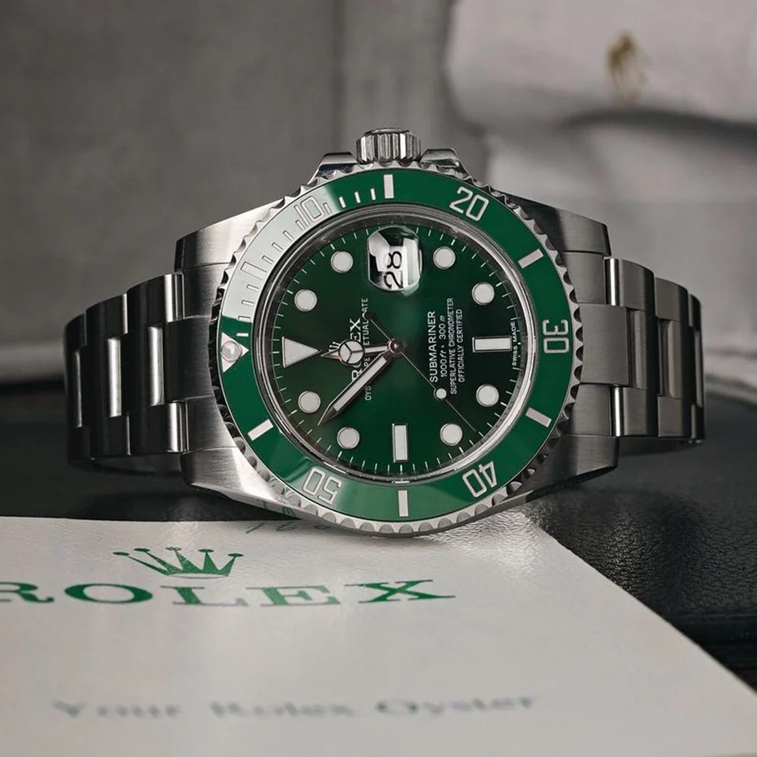 Rolex Submariner Date Hulk Green Dial Steel Mens Watch 116610LV Unworn
