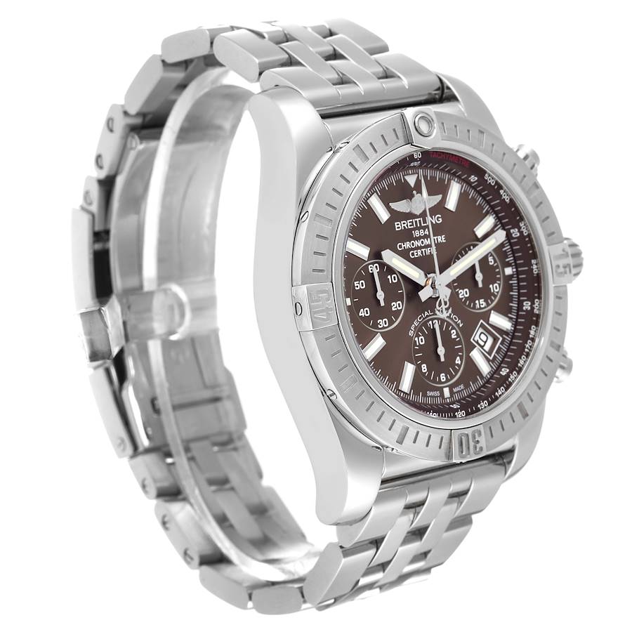 Breitling Chronomat 44 Airbourne Brown Dial Steel Mens Watch AB0115