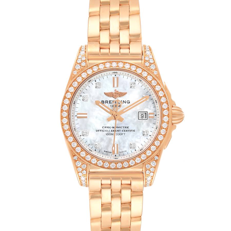 Breitling Galactic 29 Mother of Pearl Dial Rose Gold Diamond Ladies Watch H72348