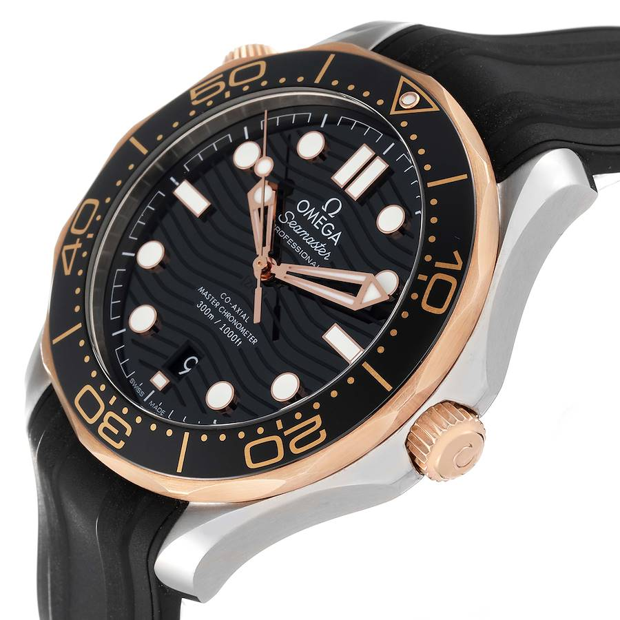 Omega Seamaster Diver Steel Rose Gold Mens Watch 210.22.42.20.01.002