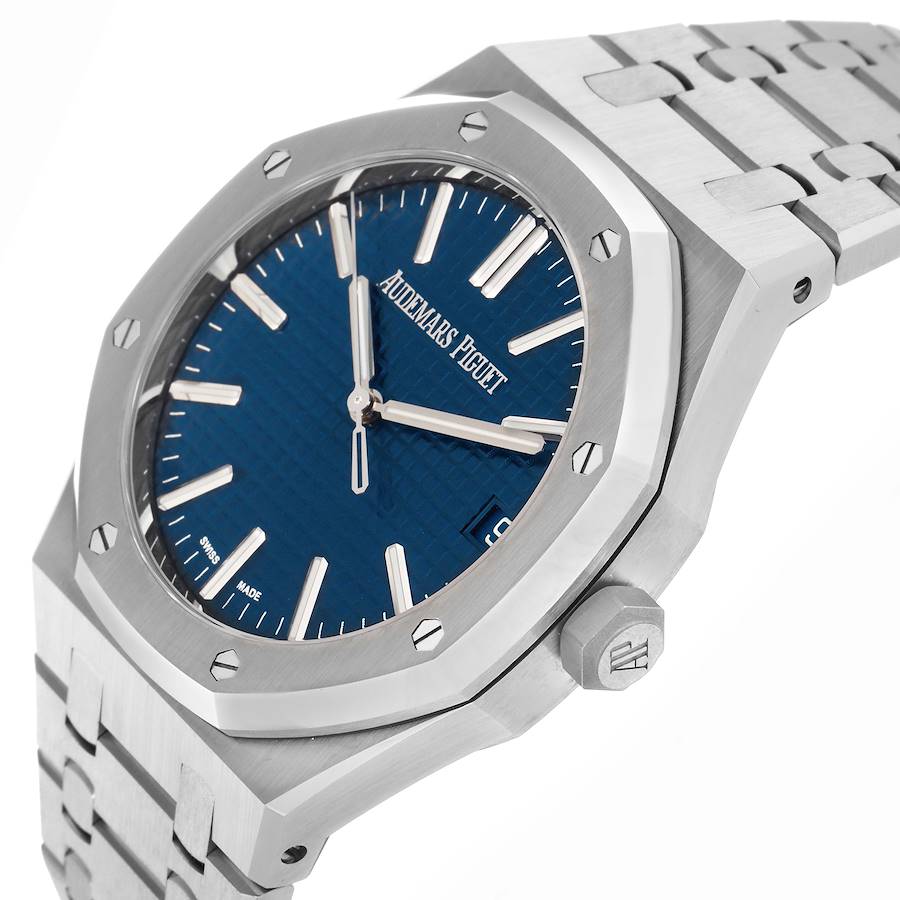 Audemars Piguet Royal Oak Blue Dial Steel Mens Watch 15500ST