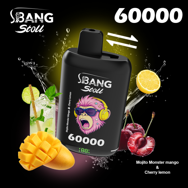 Bang Stoll 60K Puffs 2-in-1 Prefilled Vape Device - Dual Flavour, Rechargeable, 650mAh