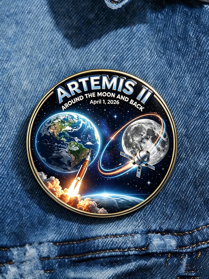 Artemis II Space Mission Pin Button