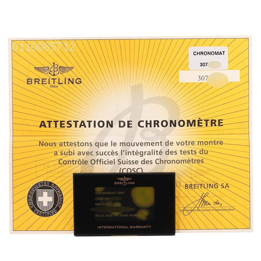 Breitling Chronomat GMT Steel Brown Dial Mens Watch AB0410