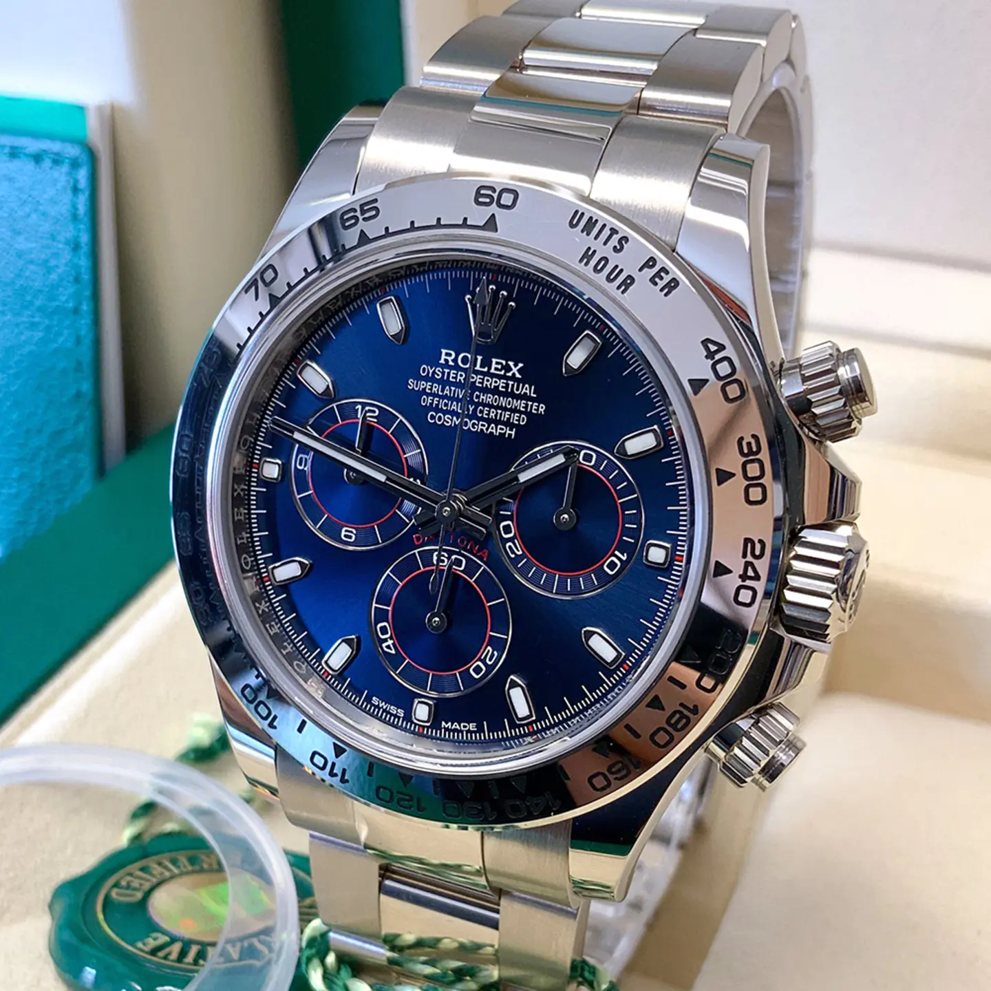 ROLEX COSMOGRAPH DAYTONA WHITE GOLD "GHOST" GREY DIAL / BLUE DIAL 116509
