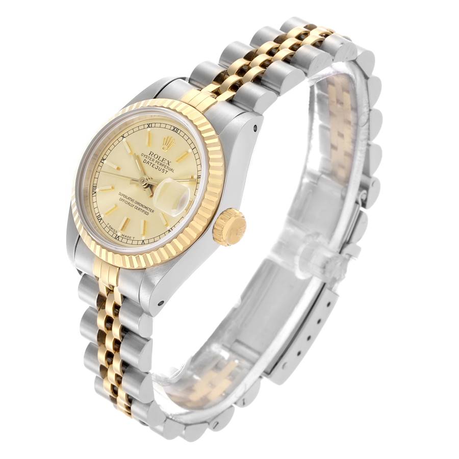 Rolex Datejust Steel Yellow Gold Champagne Dial Ladies Watch 69173