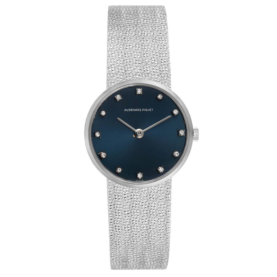 Audemars Piguet White Gold Blue Diamond Dial Cocktail Ladies Watch