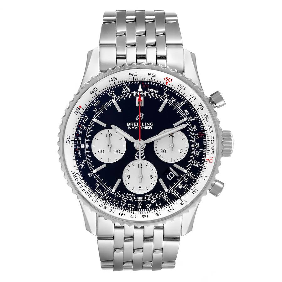 Breitling Navitimer 01 Black Dial Steel Mens Watch AB0121