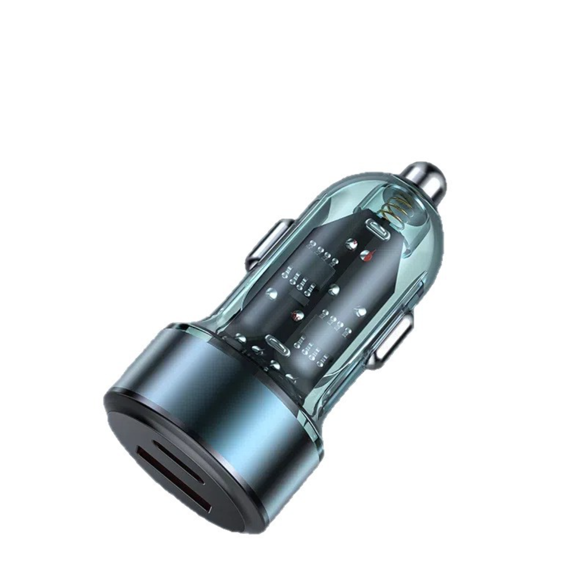 Transparent Cyberpunk Car Charger, Dual Port Fast Charging Adapter