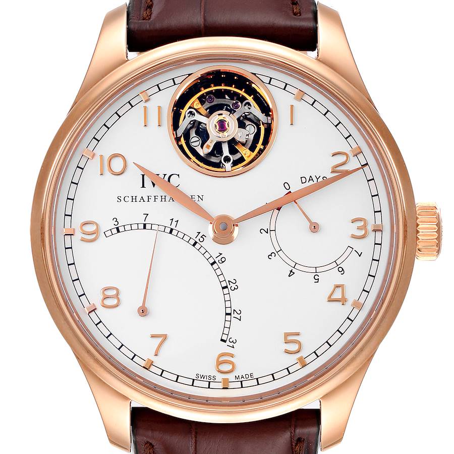 IWC Portuguese Tourbillon Mystere Retrograde Rose Gold Mens Watch IW504402