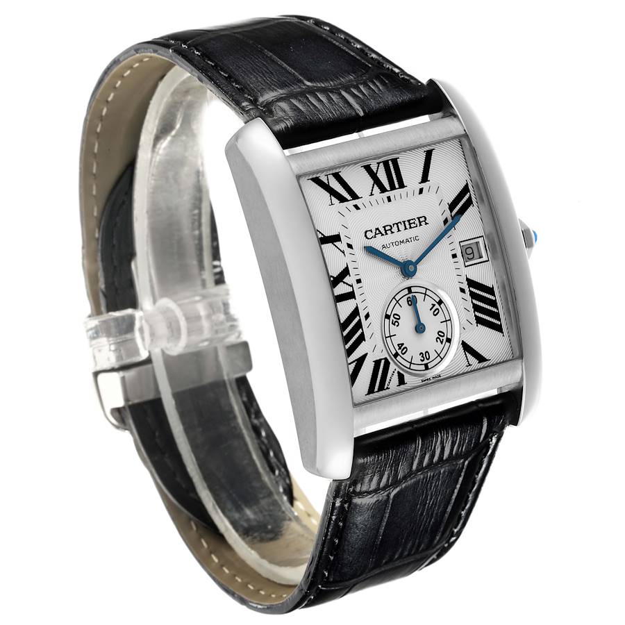 Cartier Tank MC Silver Dial Steel Mens Watch W5330003
