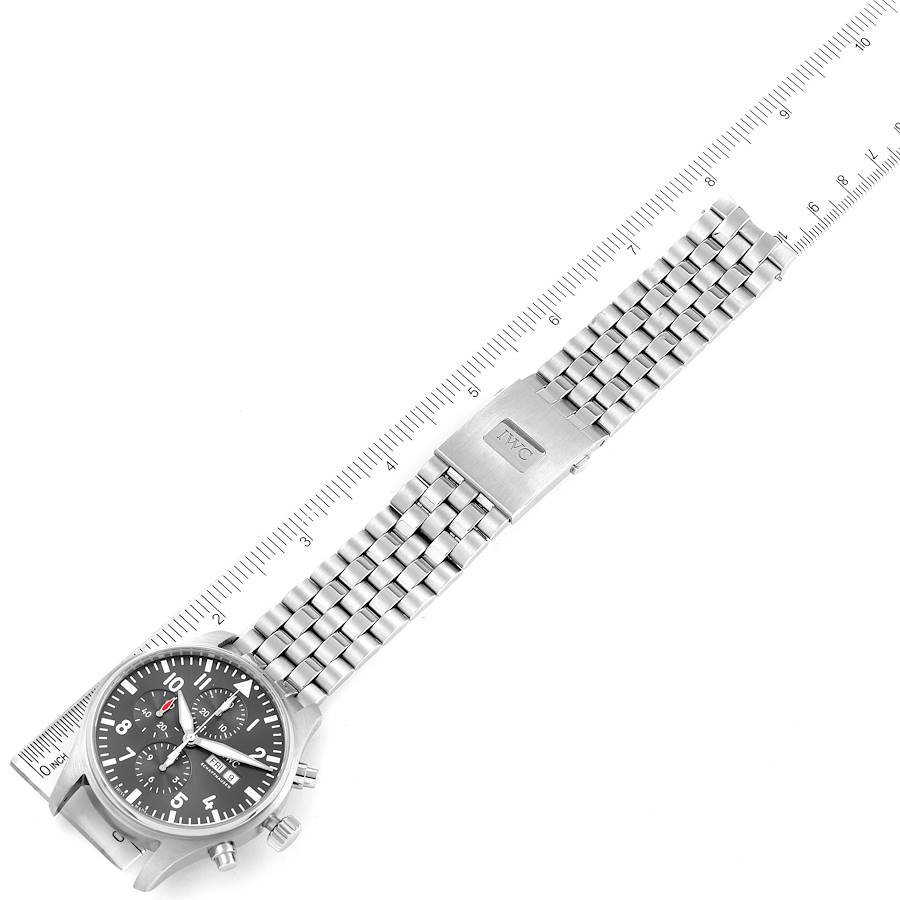 IWC Pilot 41mm Gray Dial Chronograph Steel Mens Watch IW388102