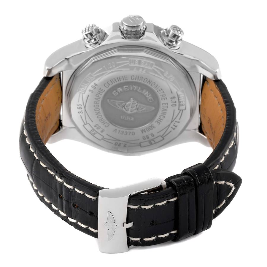 Breitling Super Avenger White Dial Chronograph Steel Mens Watch A13370