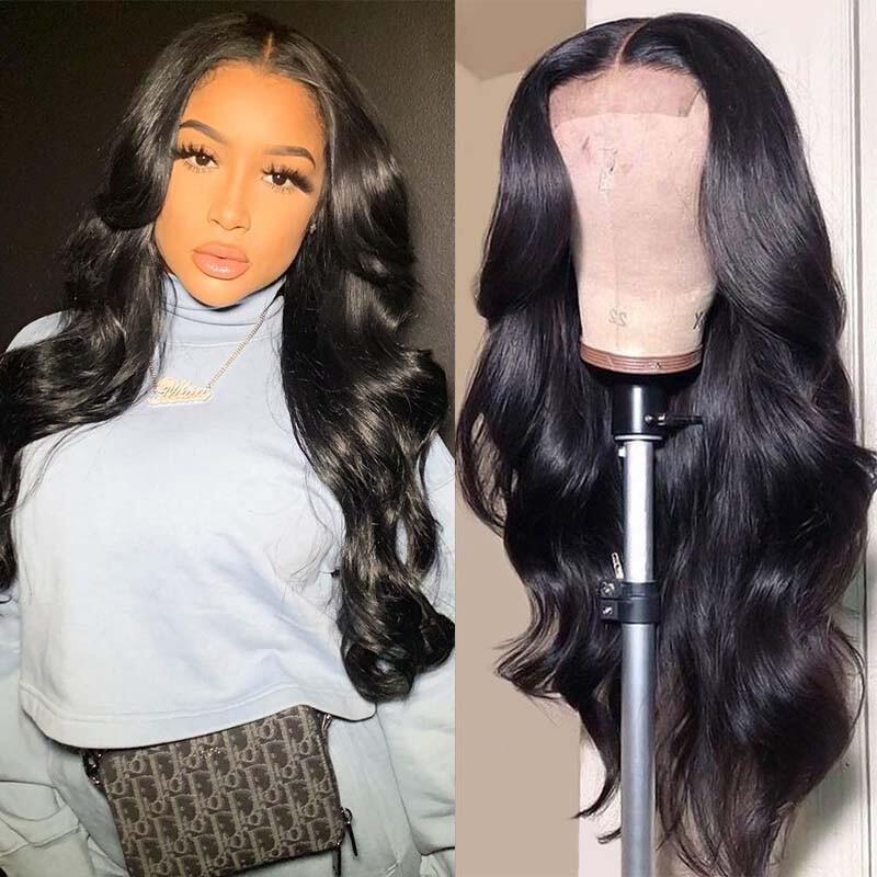Special offer | 20inch = $95.99  4X4 Transparent Lace Closure Wigs Body Wave Wig Pre-Plucked With Baby Hair