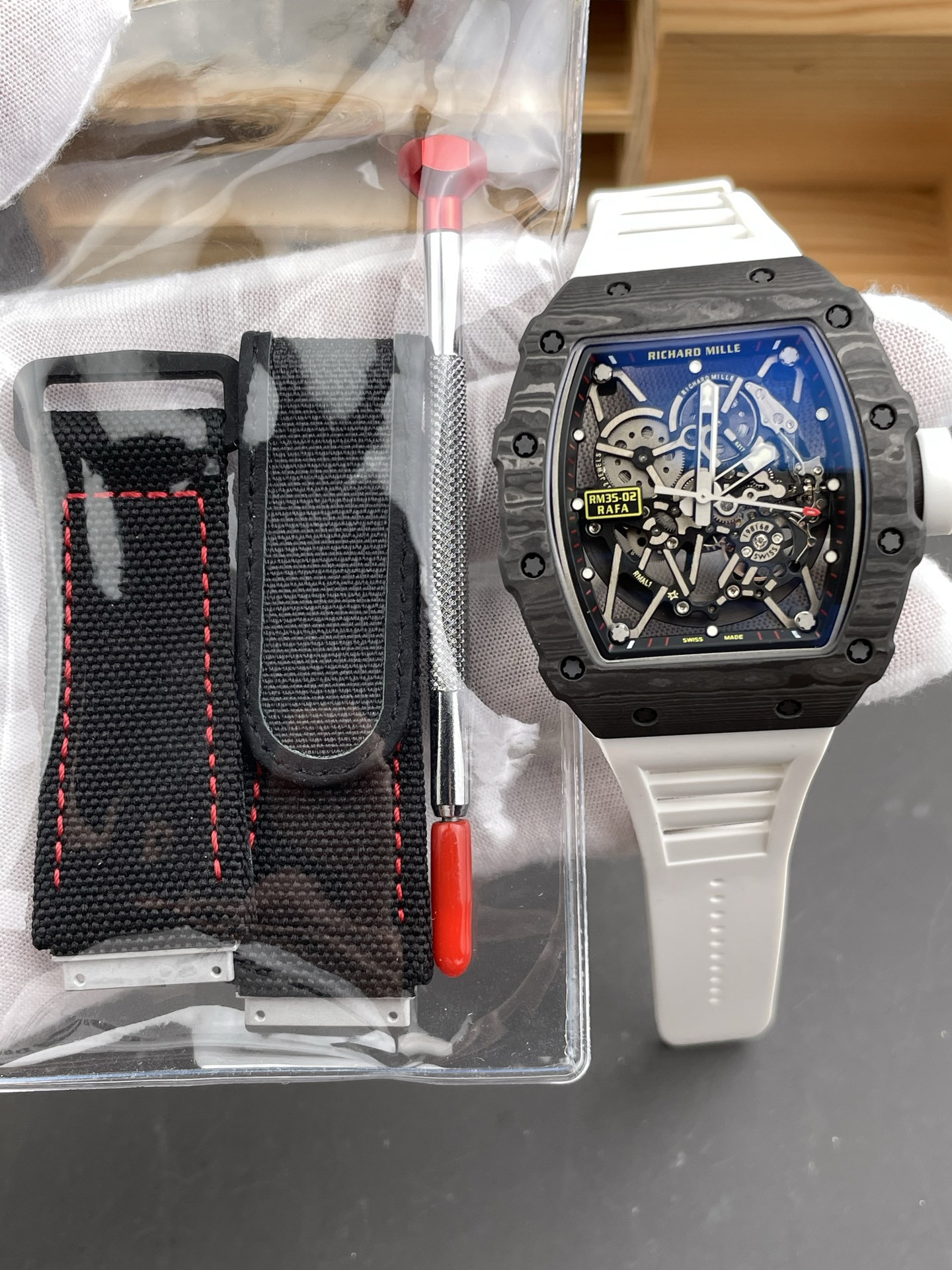 RM35-02 Carbon Fiber Red Bezel NEW Factory