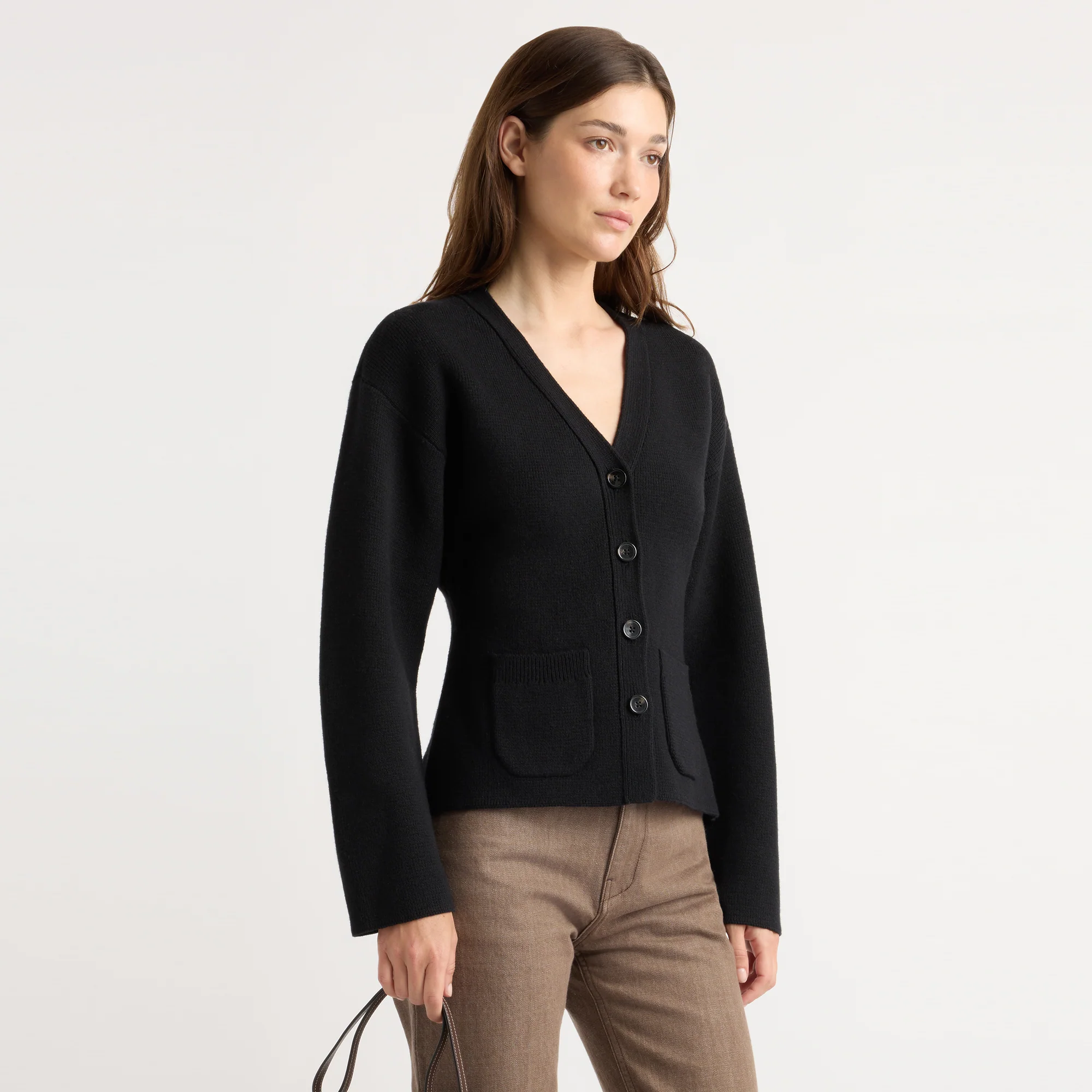 Elinor Organic Cotton-Wool V-Neck Cardigan