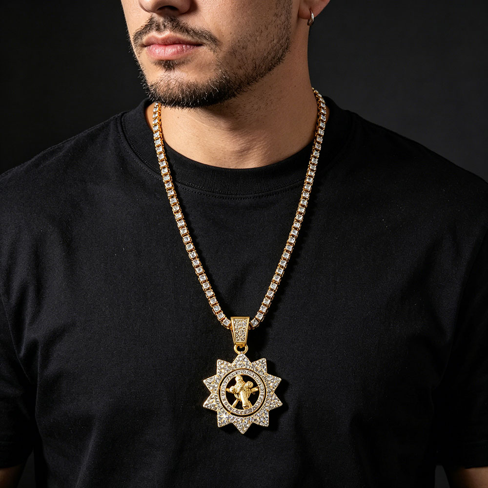 Spinning Sun Cross Talisman Necklace, Divine Protection & Spiritual Alignment Energy