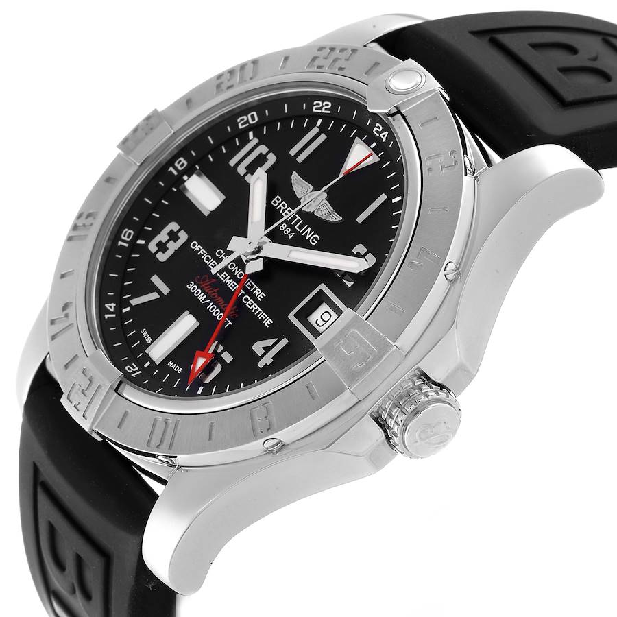 Breitling Aeromarine Avenger II GMT Black Dial Steel Mens Watch A32390