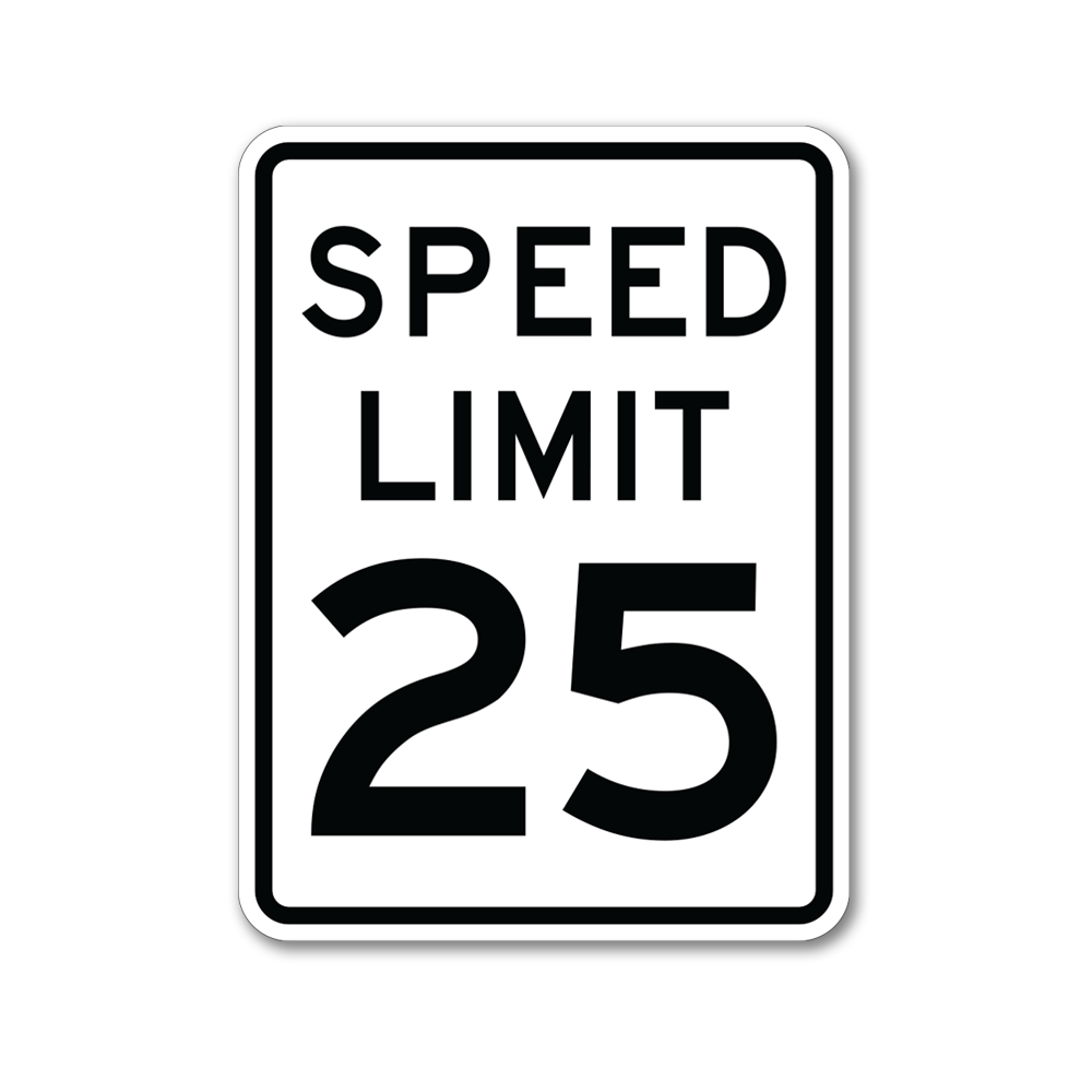 Speed Limit 25 MPH Sign