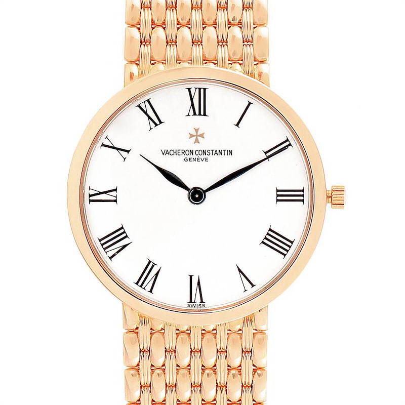 Vacheron Constantin Patrimony 18K Rose Gold Ultra Thin Mens Watch 33093
