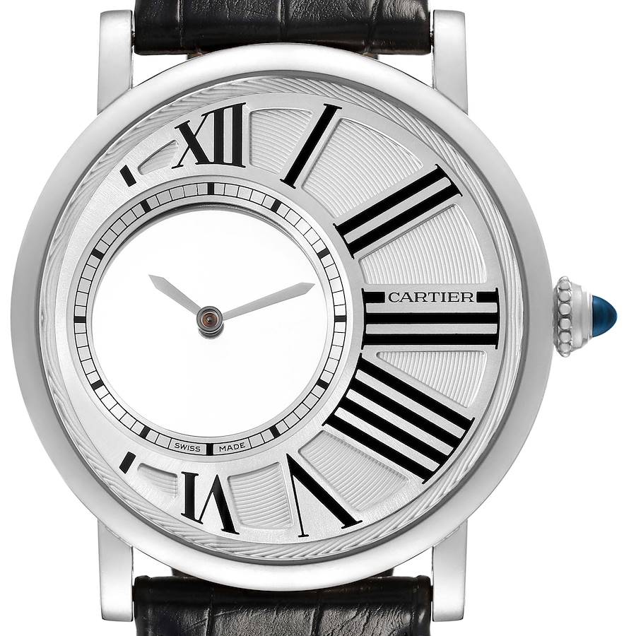 Cartier Rotonde Heure Mysterieuse White Gold Mens Watch W1556224
