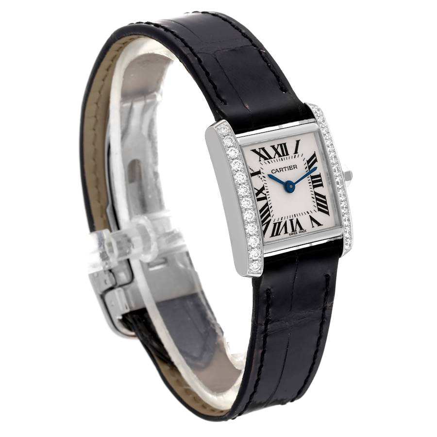 Cartier Tank Francaise White Gold Diamond Ladies Watch WE100251