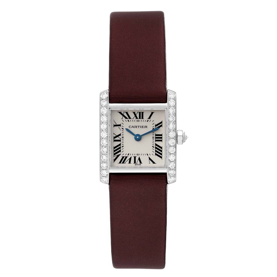 Cartier Tank Francaise White Gold Diamond Ladies Watch WE100251
