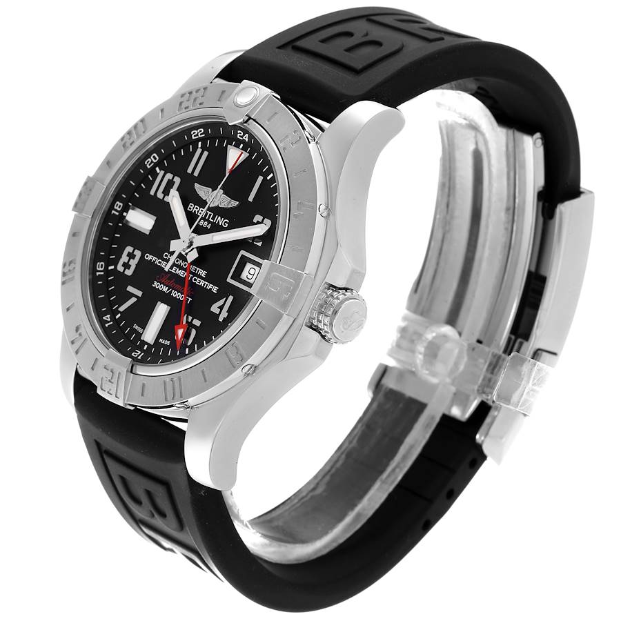Breitling Aeromarine Avenger II GMT Black Dial Steel Mens Watch A32390
