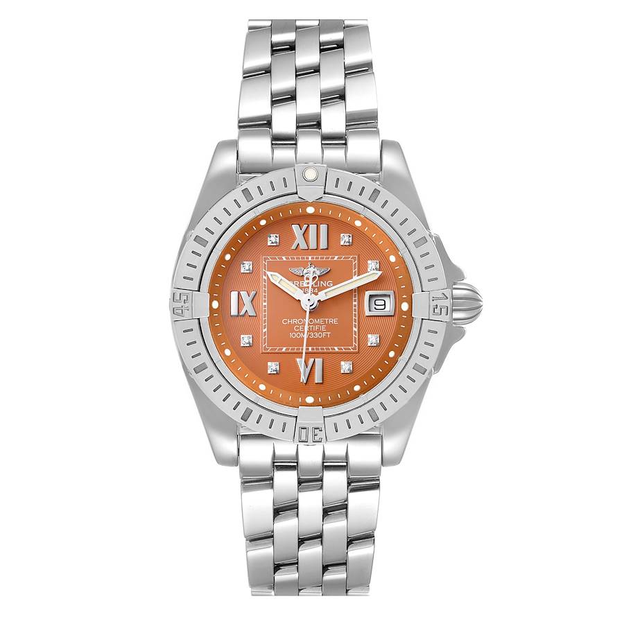 Breitling Galactic Bronze Diamond Dial Steel Ladies Watch A71356