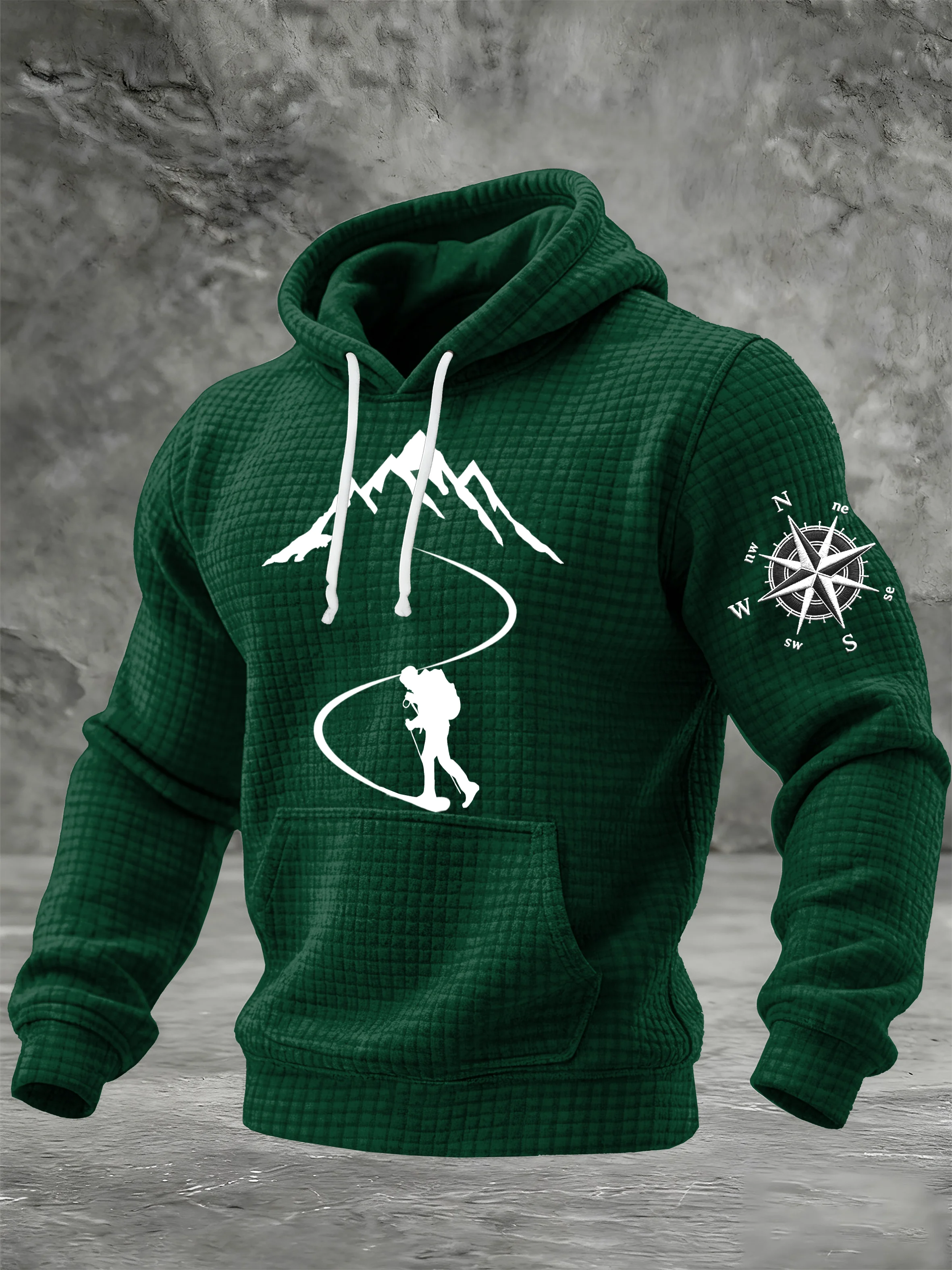 Men's Retro Hiking Printed Casual Long-Sleeved Sweatshirt