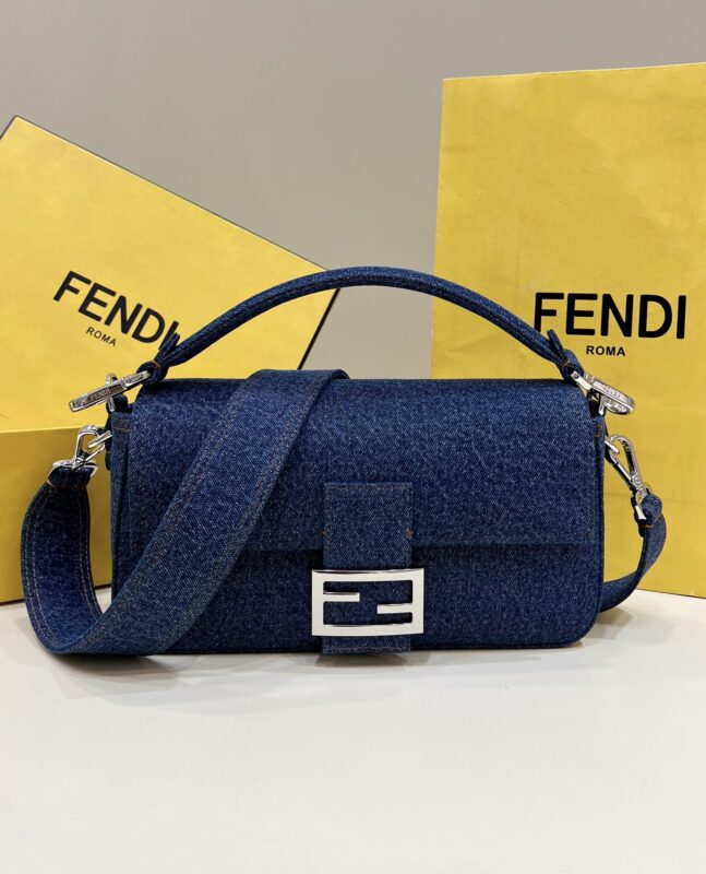 Replica Fendi Baguette Full Blue Denim