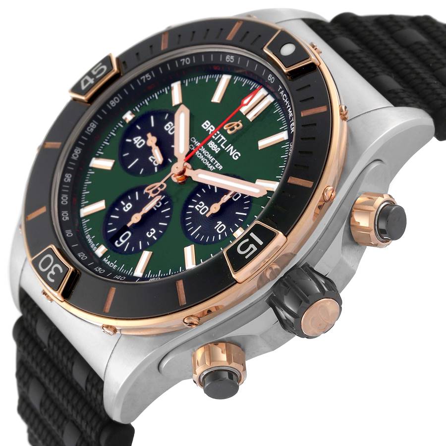 Breitling Super Chronomat B01 44 Steel Rose Gold Mens Watch UB0136