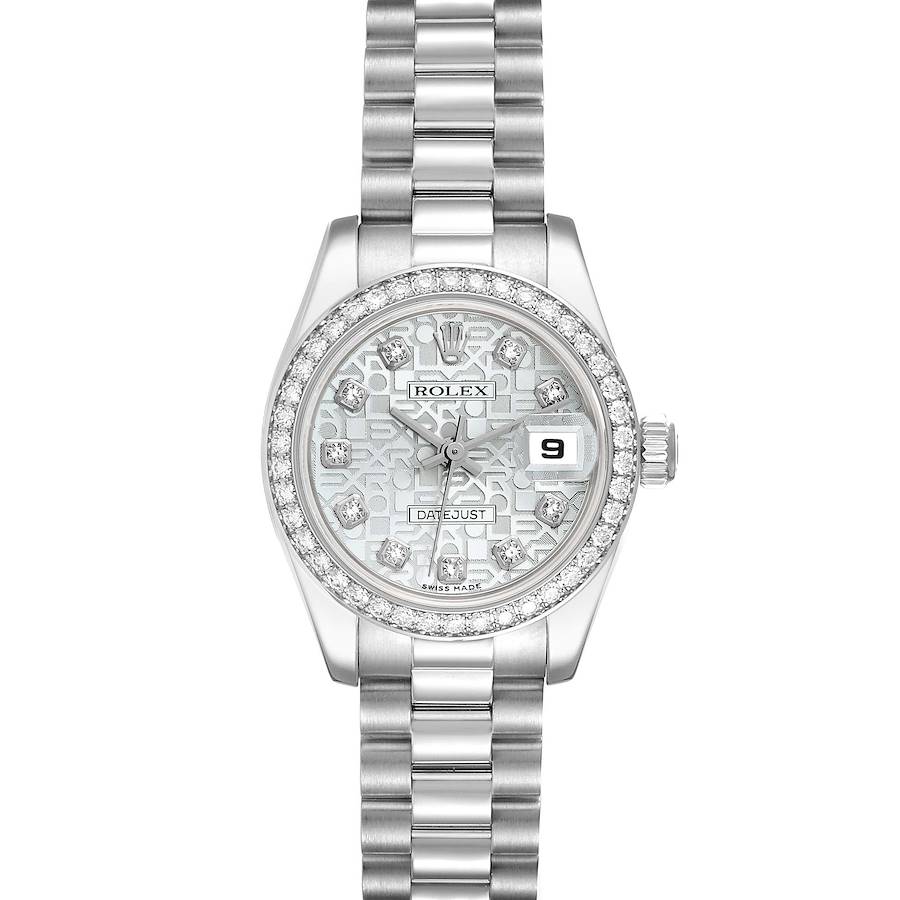 Rolex President Platinum Silver Anniversary Diamond Dial Ladies Watch 179136