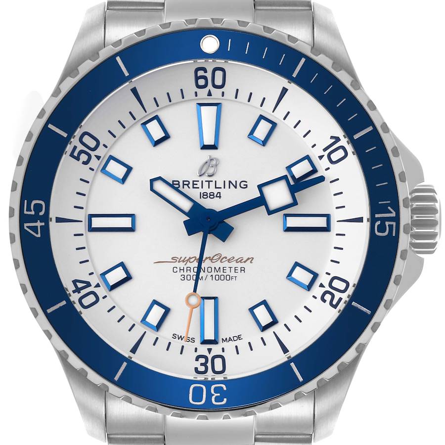 Breitling Superocean 42mm White Dial Steel Mens Watch A17375