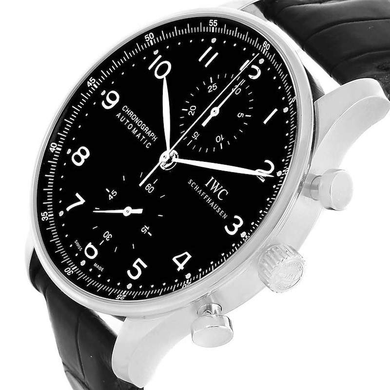 IWC Portuguese Chrono Automatic Black Dial Mens Watch IW371447
