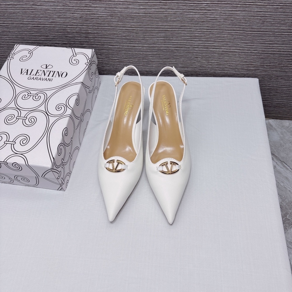 Valentino The Bold Edition Vlogo Leather Slingback Pump 60Mm In Ivory