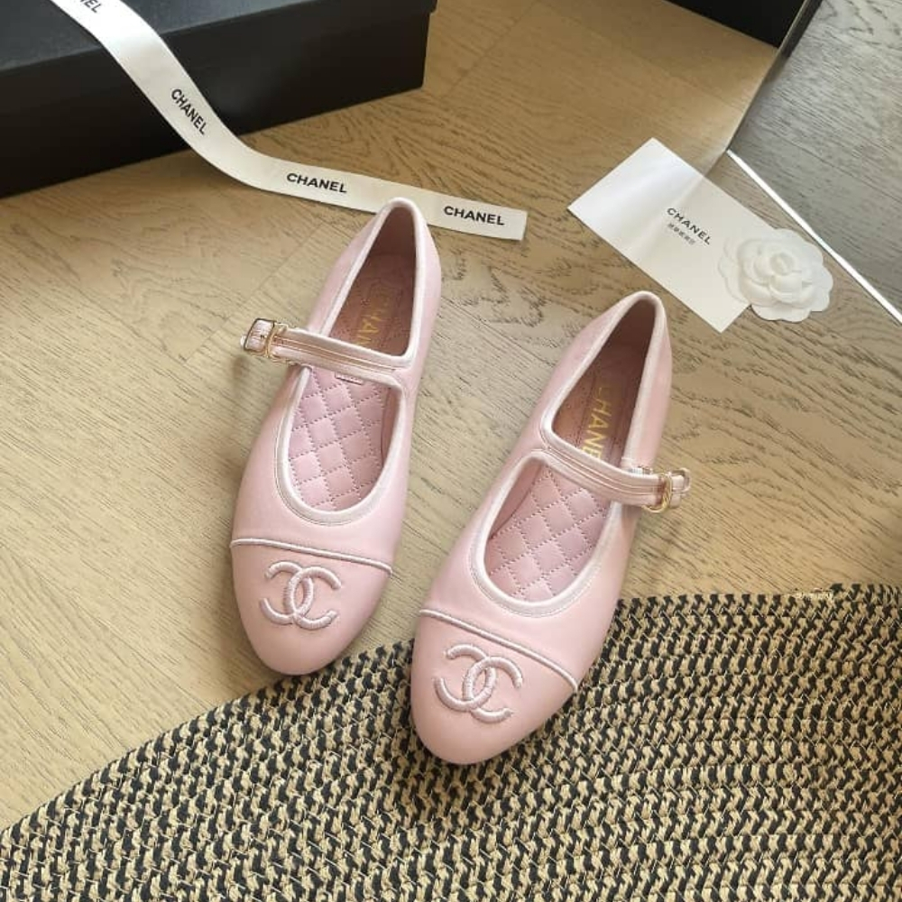 Chanel Mary Jane Ballet Flat Ligh Pink