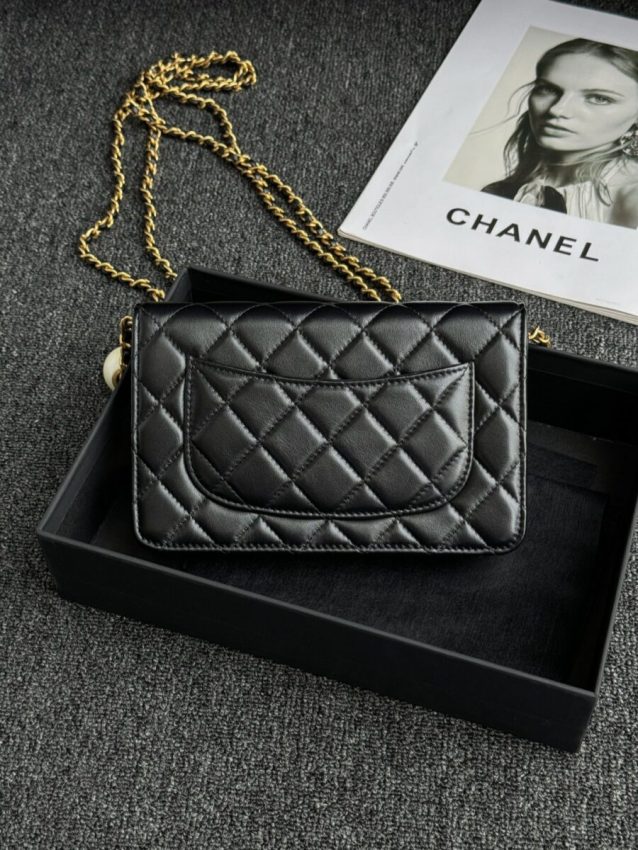 CHANEL 24s Double Pearl Woc Black