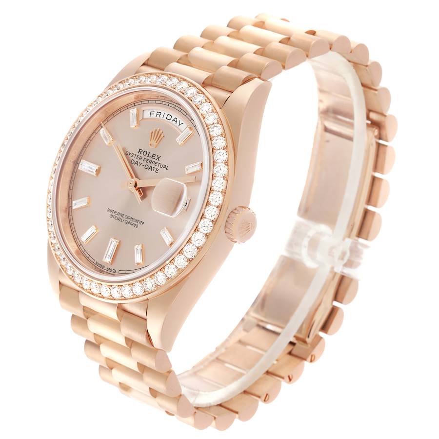 Rolex Day-Date 40 President Rose Gold Diamond Mens Watch 228345