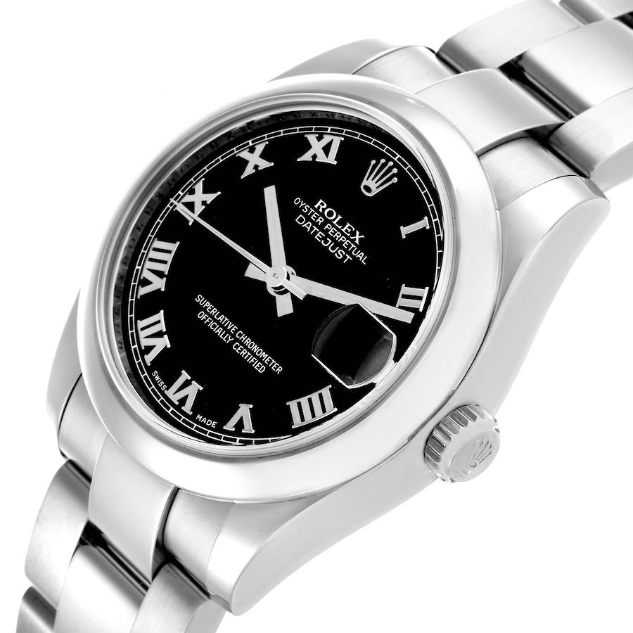 Rolex Datejust Midsize Black Dial Steel Ladies Watch 178240